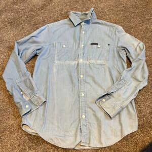 Calvin Klein Jeans Denim Shirt Button‎ Up Long Sleeve Pockets XS 0060